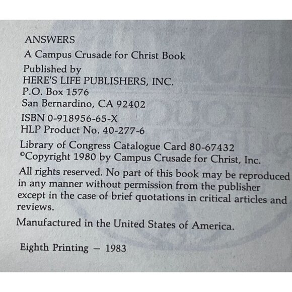 Answers to Tough Questions Skeptics Ask About the Christian Faith McDowell, Stew - Picture 5 of 5